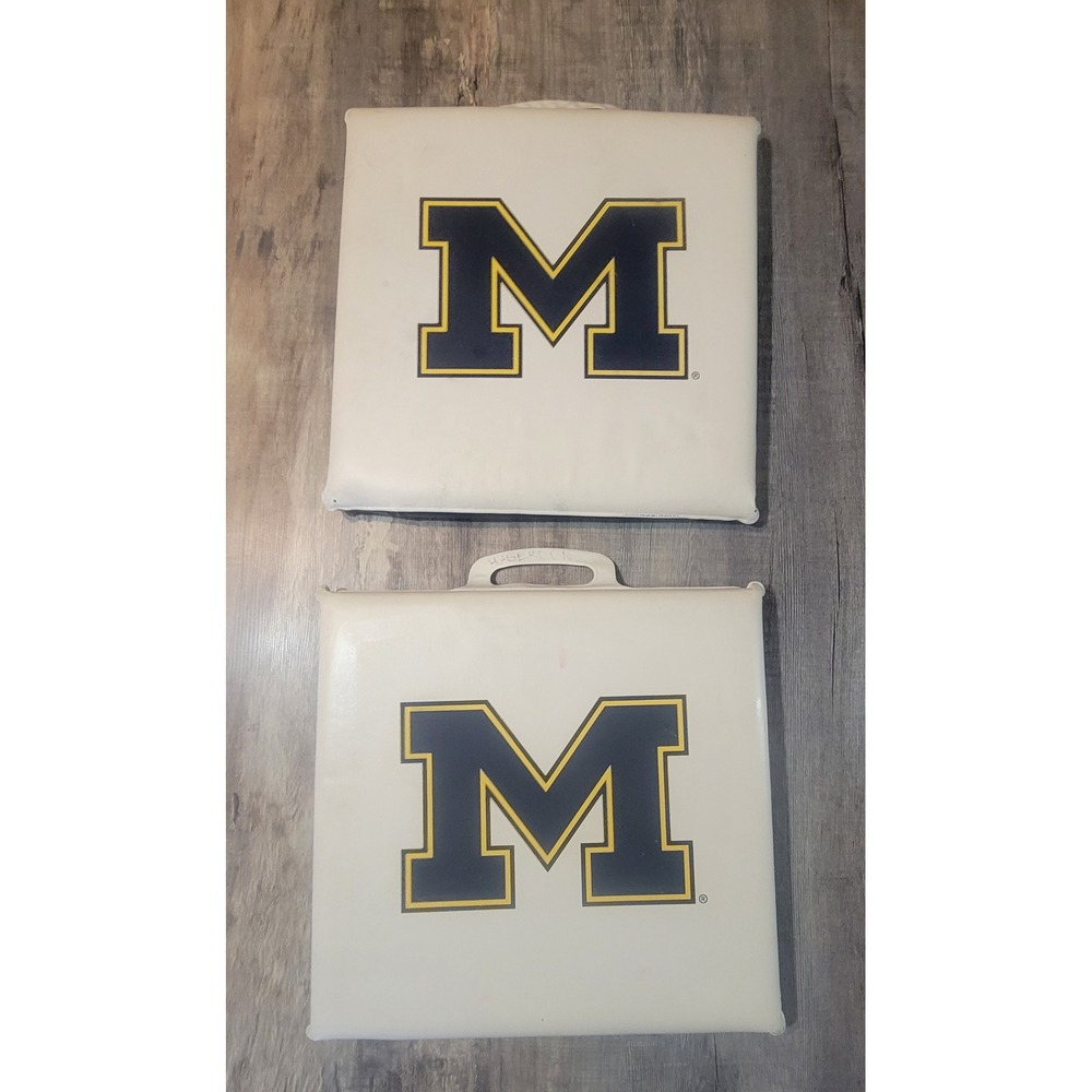 University of Michigan Stadium Seat Cushions Set of 2 Wolverines Bleacher Pads